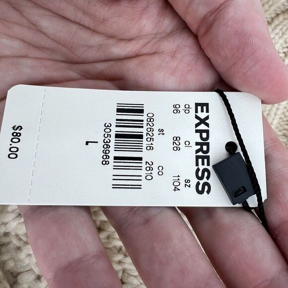 Express Chunky Knit Crop Turtleneck Sweater Size Large NWT - Picture 4 of 5